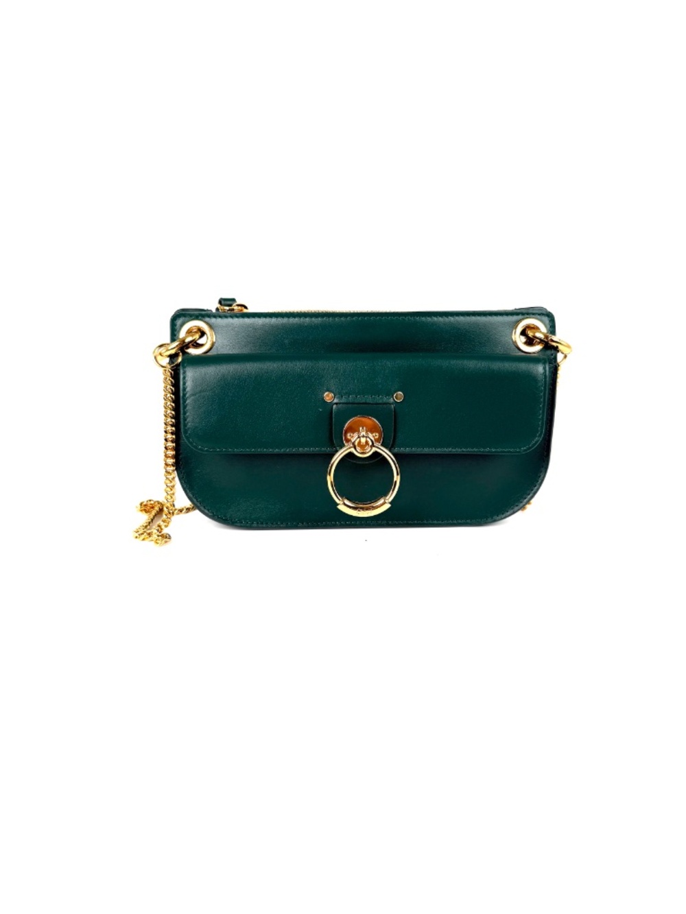 Chloe Tess Chain Green Leather Chain Crossbody Bag - Picture 4 of 16